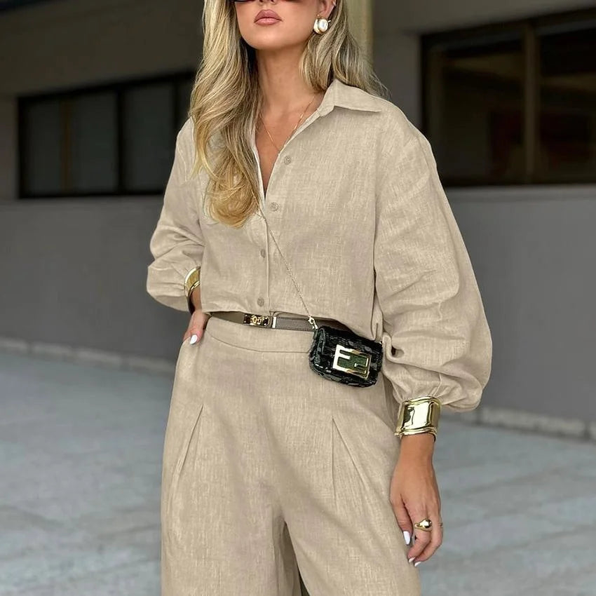 Suit Set in Cotton-Linen Two-Piece