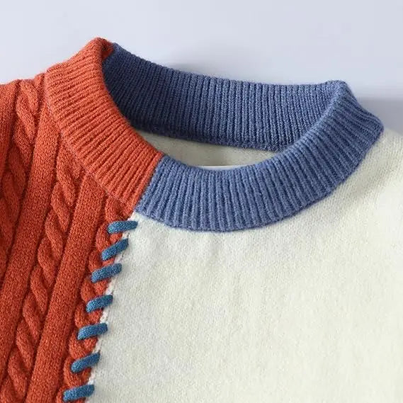 Pullover Sweater in Acrylic with Crew Neck