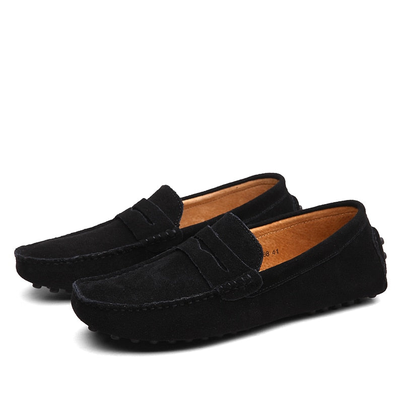 Men's Penny Loafers Suede Moccasin Toe Slip On Casual Driver