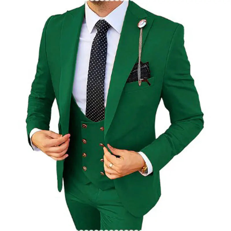 Calderon / Men’s Single-Breasted Business Suit with Notched Collar