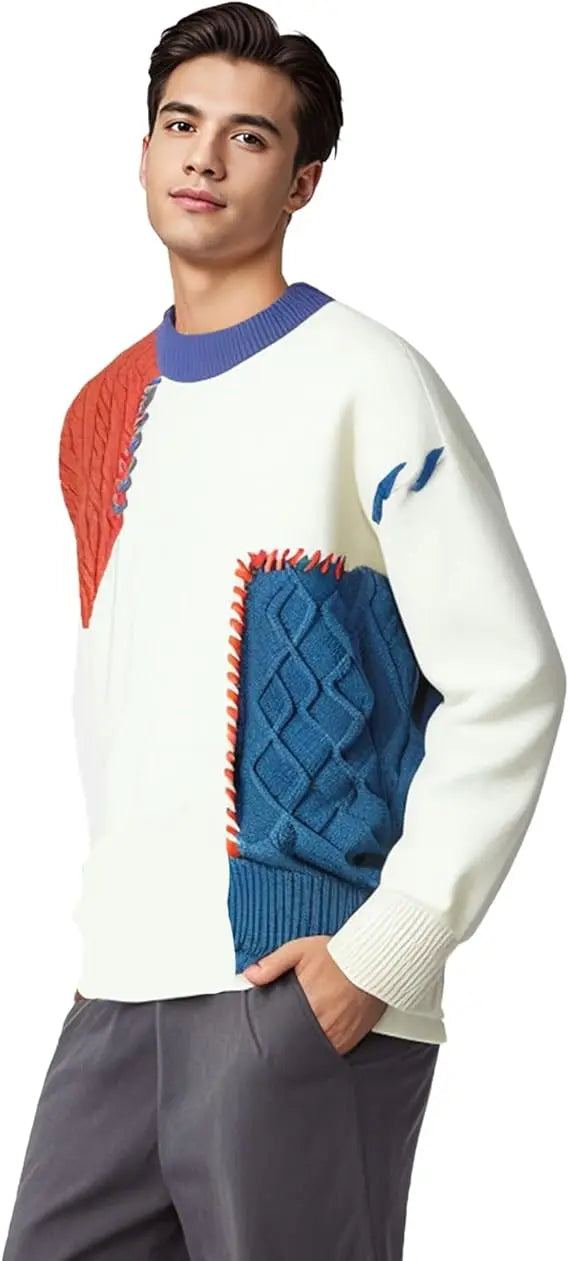 Pullover Sweater in Acrylic with Crew Neck