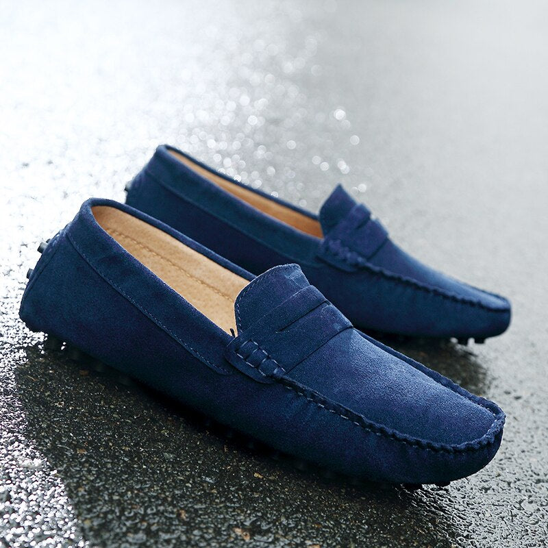 Men's Penny Loafers Suede Moccasin Toe Slip On Casual Driver