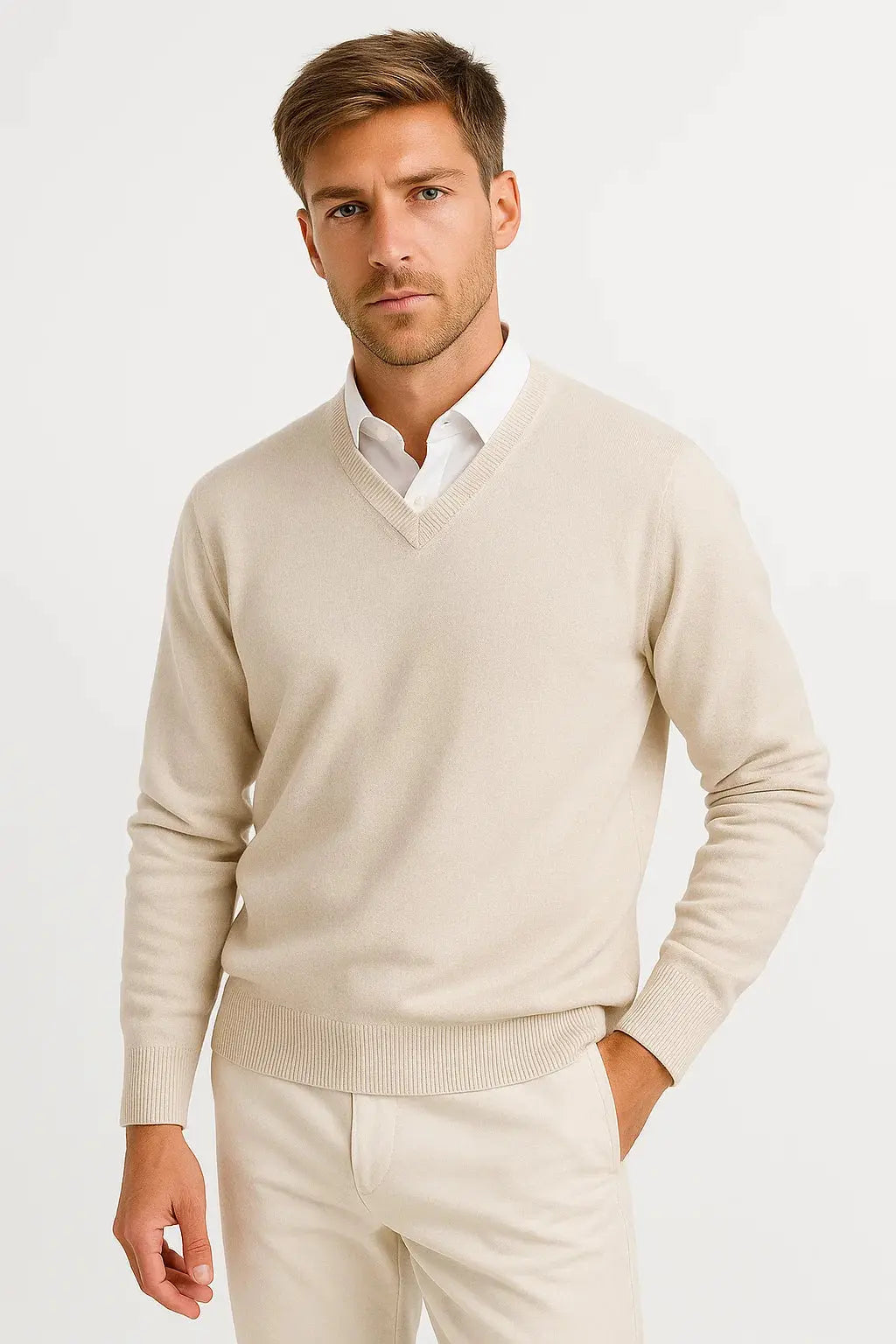 Leopold | Men's Lightweight V-Neck Knitted Jumper product image 1