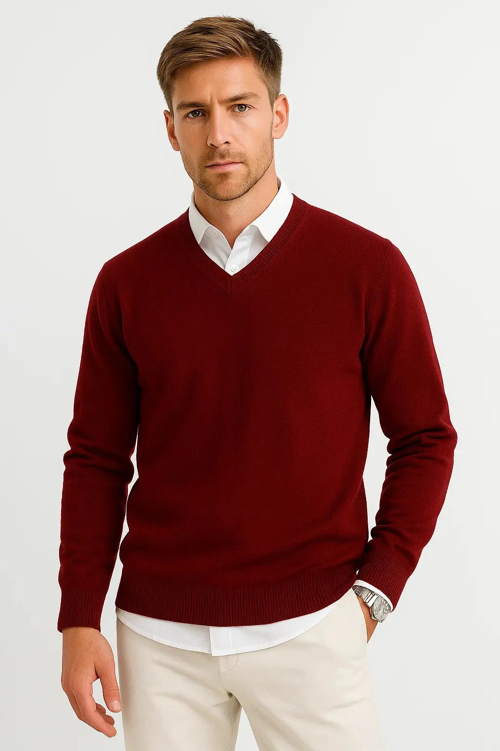 Leopold | Men's Lightweight V-Neck Knitted Jumper product image 3