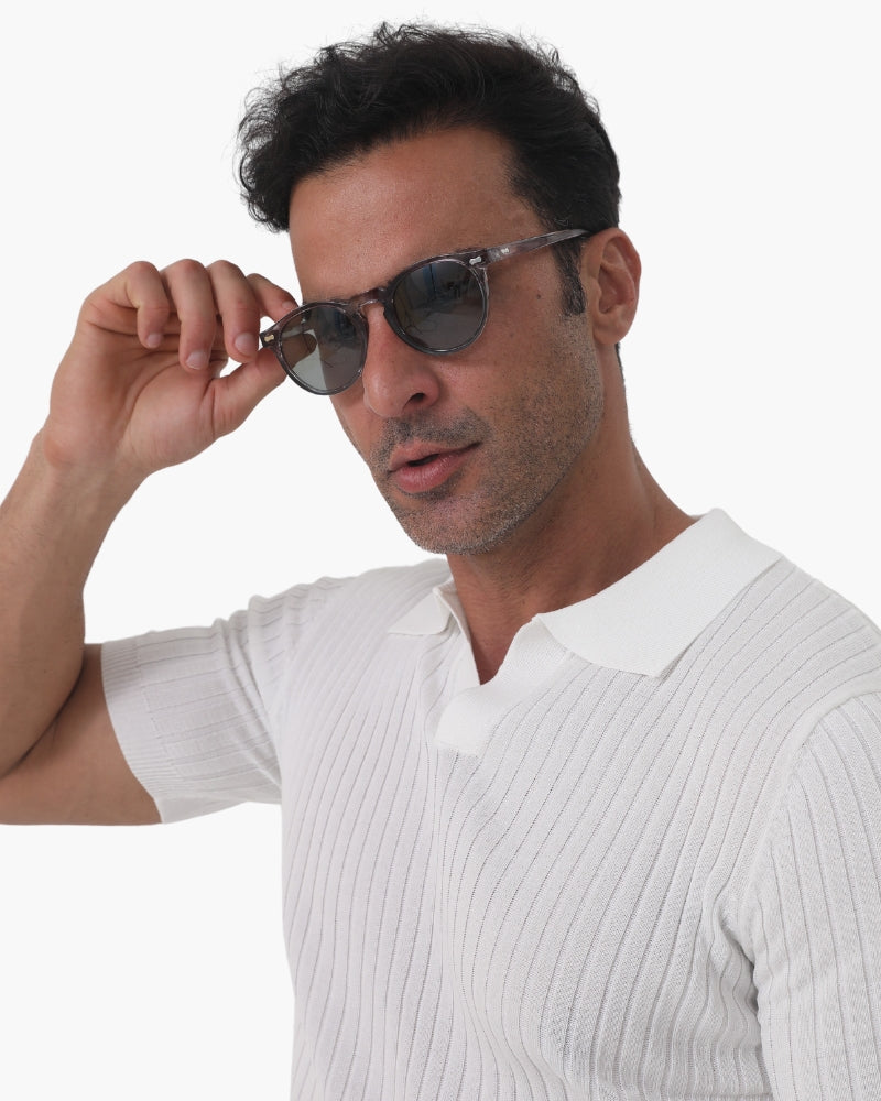 Sunglasses Men's Acetate Round Frame Design