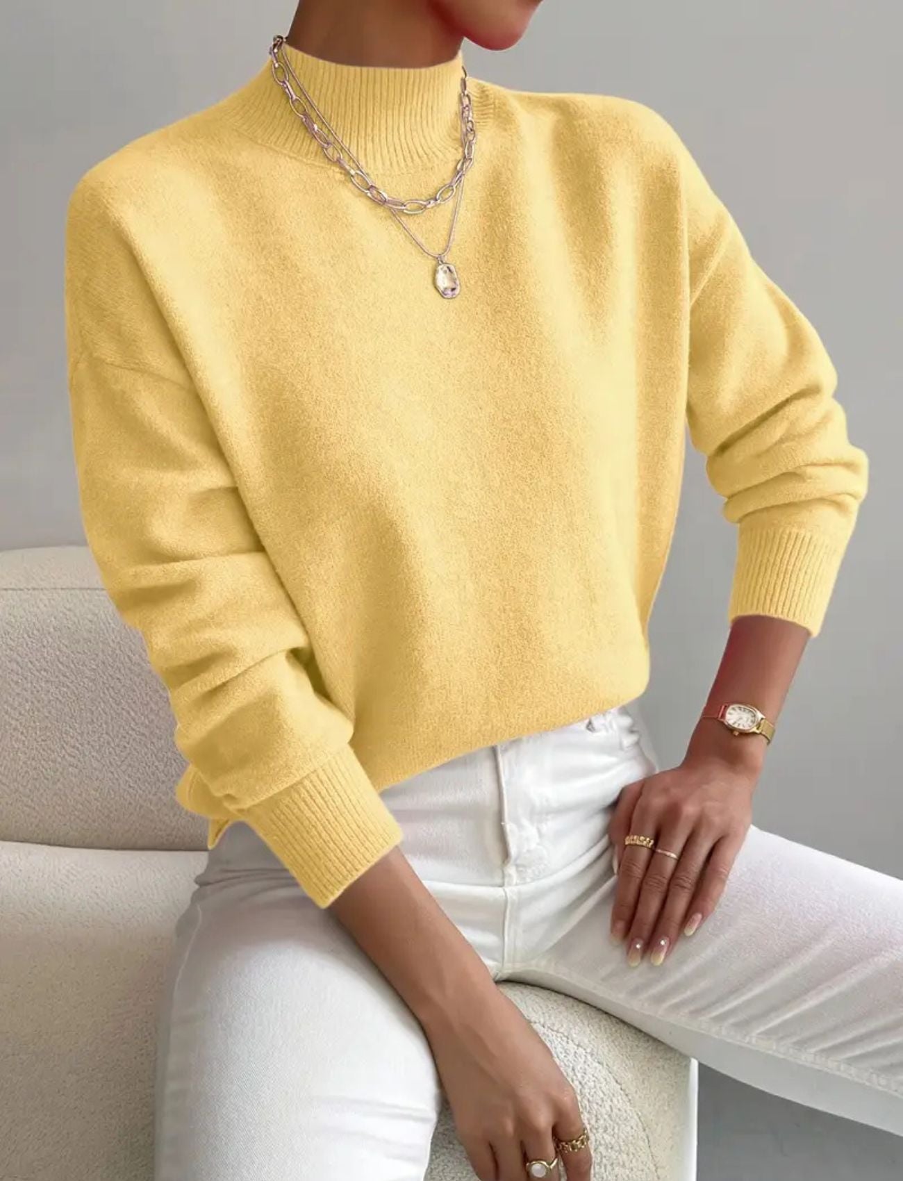 Émilie / Women’s High-Neck Knitted Sweater