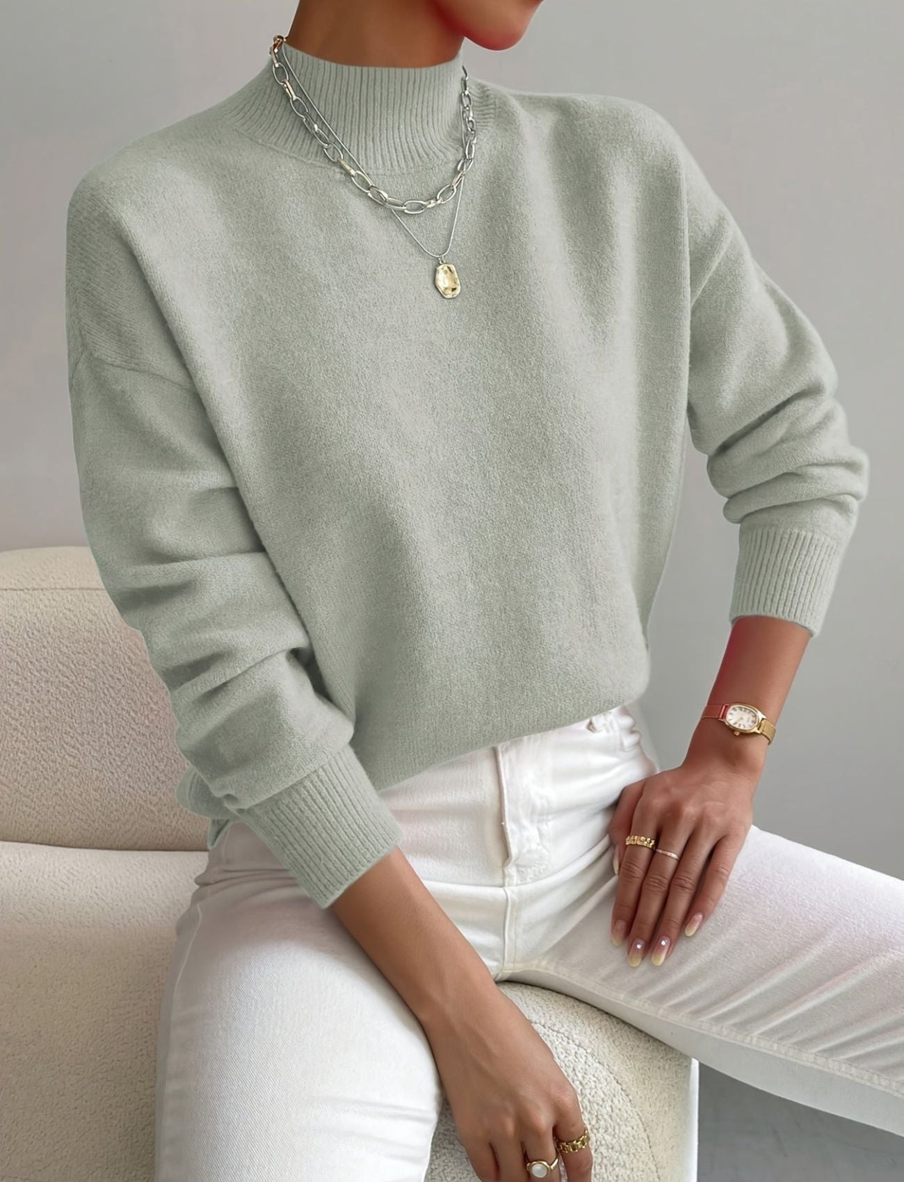 Émilie / Women’s High-Neck Knitted Sweater