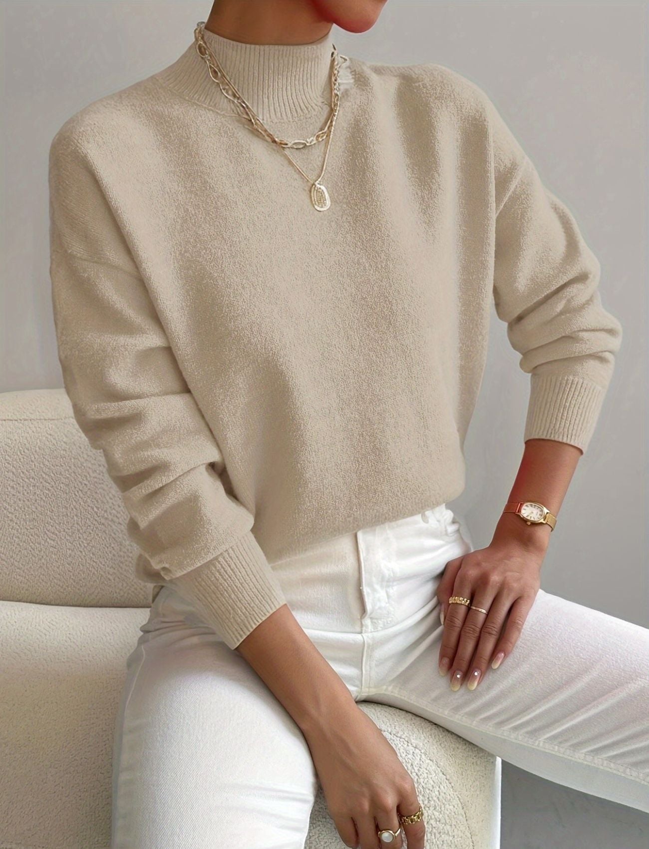 Émilie / Women’s High-Neck Knitted Sweater