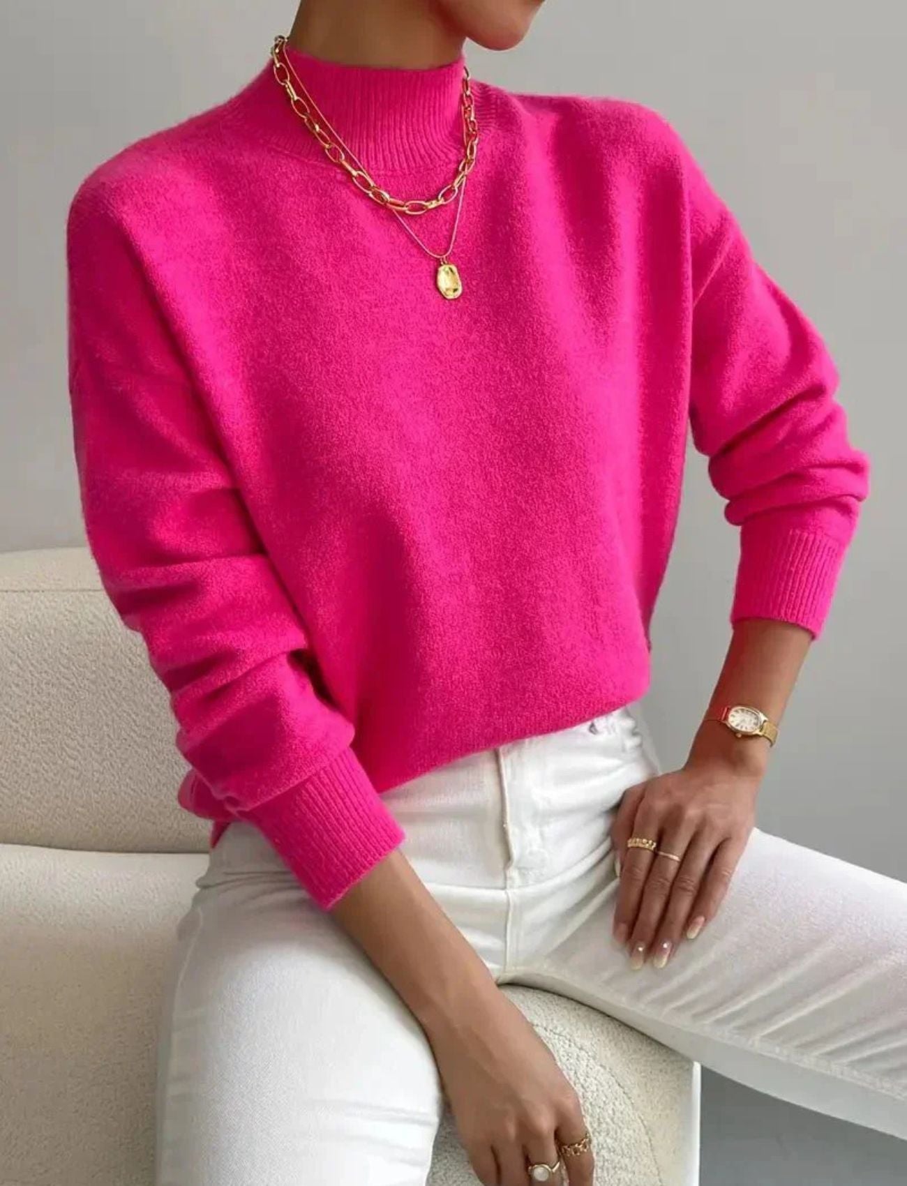 Émilie / Women’s High-Neck Knitted Sweater