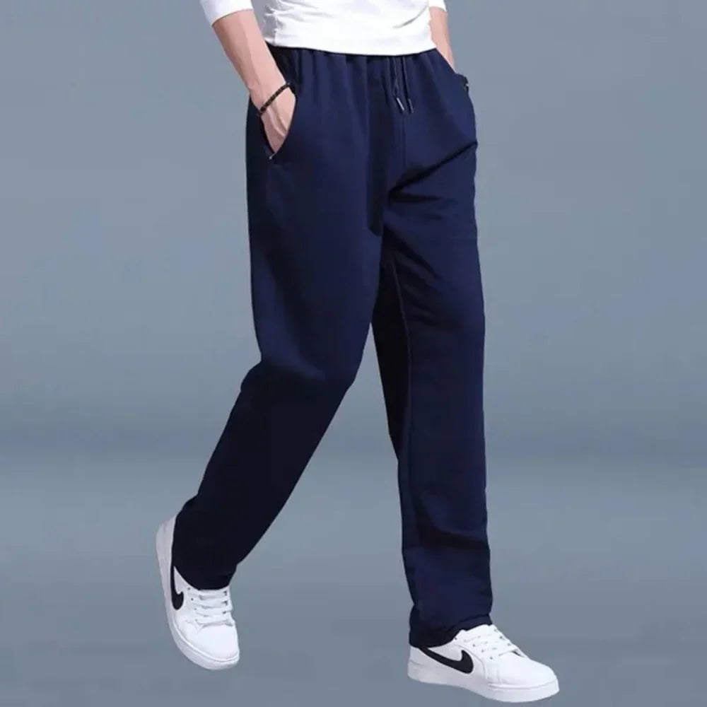 Men's Joggers Cotton Blend Elastic Waist Tapered Ankle