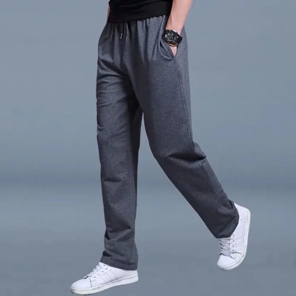 Men's Joggers Cotton Blend Elastic Waist Tapered Ankle