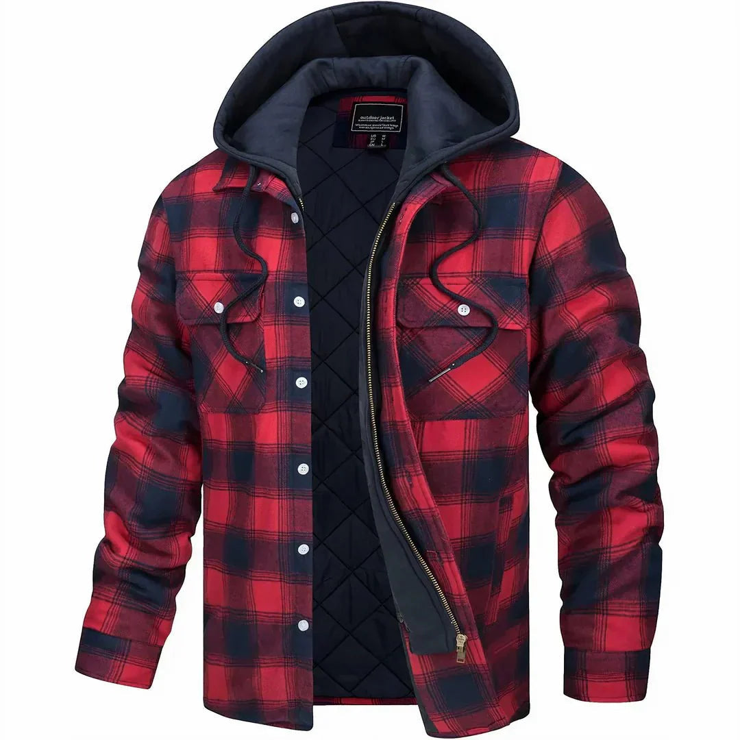 Caleb | Men's Hooded Check Jacket
