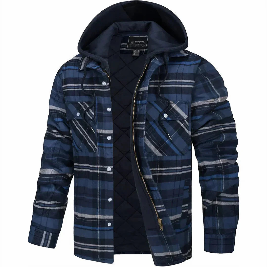 Caleb | Men's Hooded Check Jacket