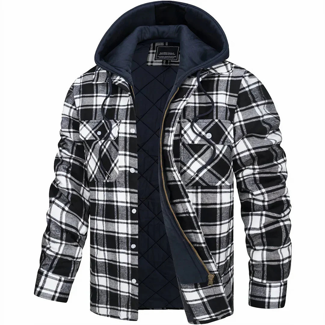 Caleb | Men's Hooded Check Jacket