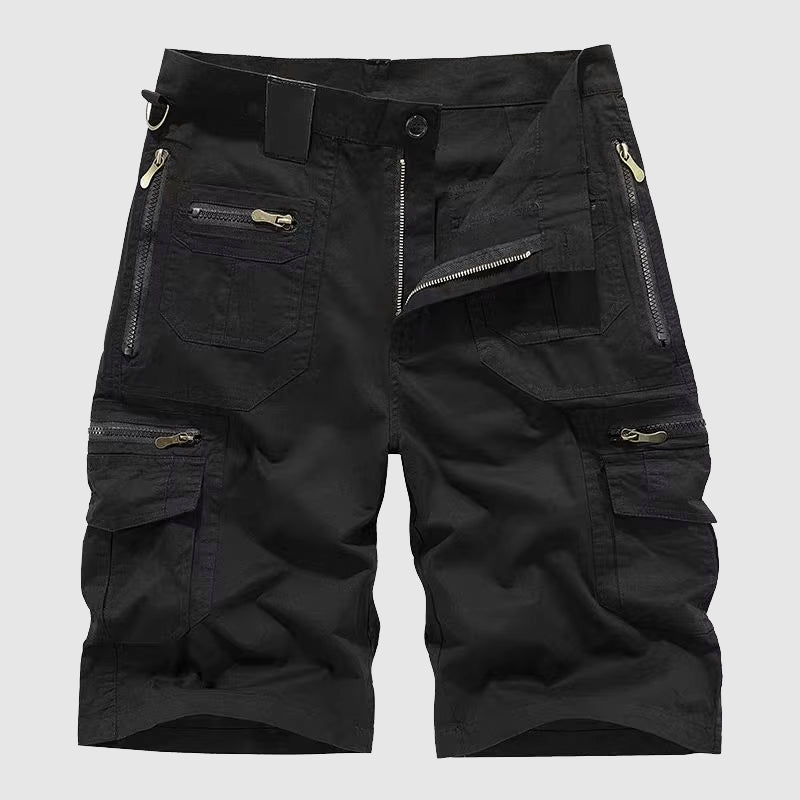 Cargo Shorts Men's Woven Fabric Zip Pocket Design