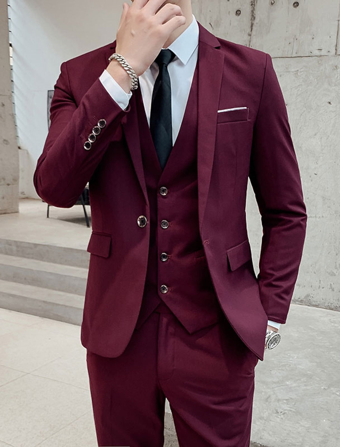 Theodore | Men's Single-Breasted Three-Piece Two-Button Suit source image 1
