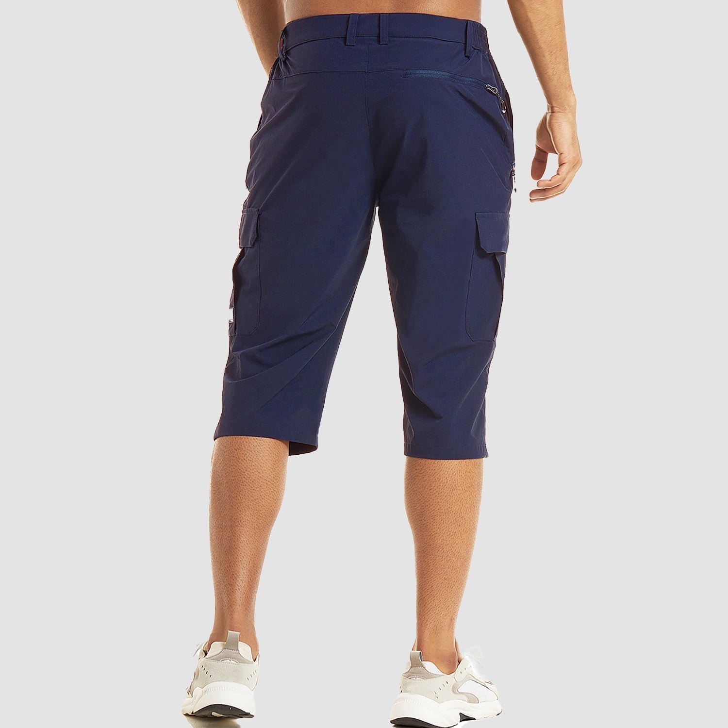 Men's Cargo Shorts Stretch Fabric Knee Length Multi Pocket Utility