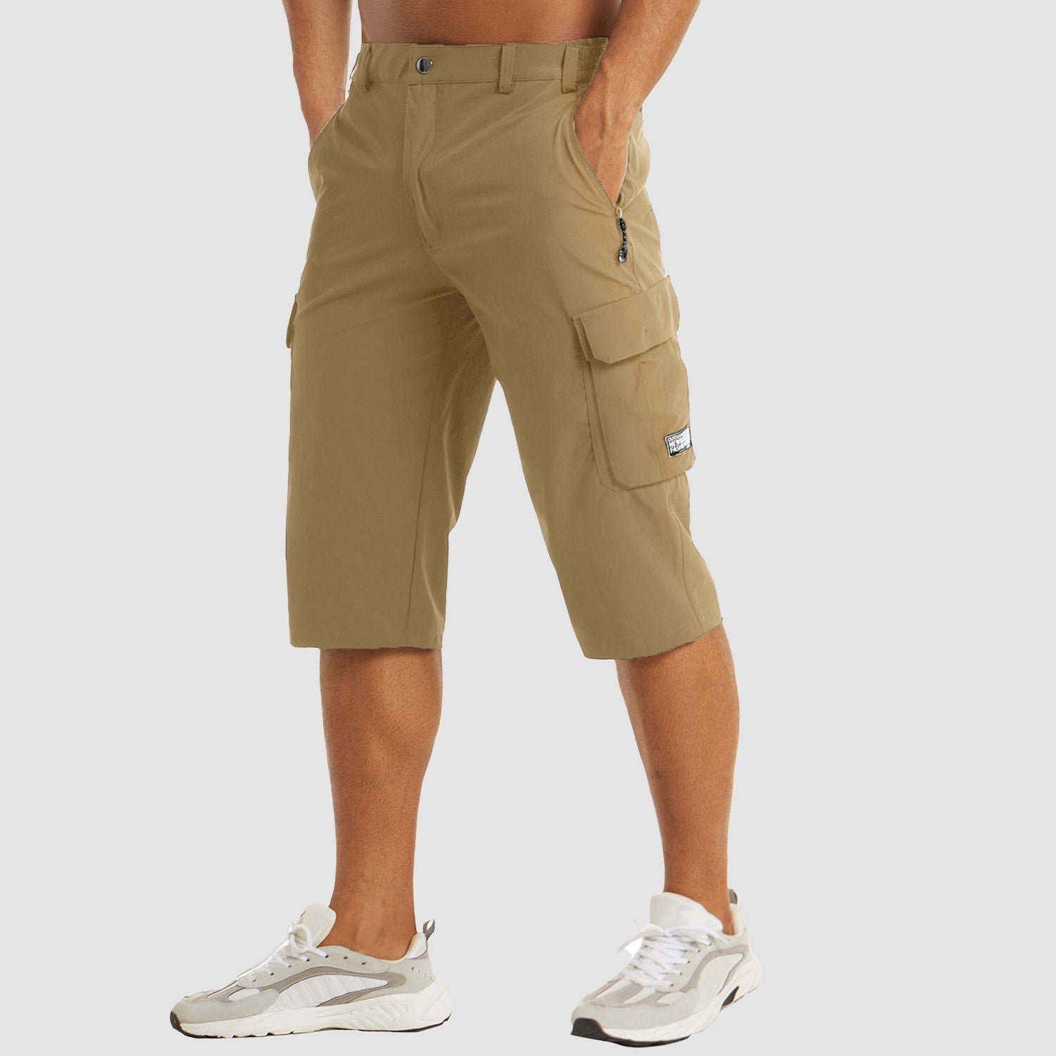 Men's Cargo Shorts Stretch Fabric Knee Length Multi Pocket Utility