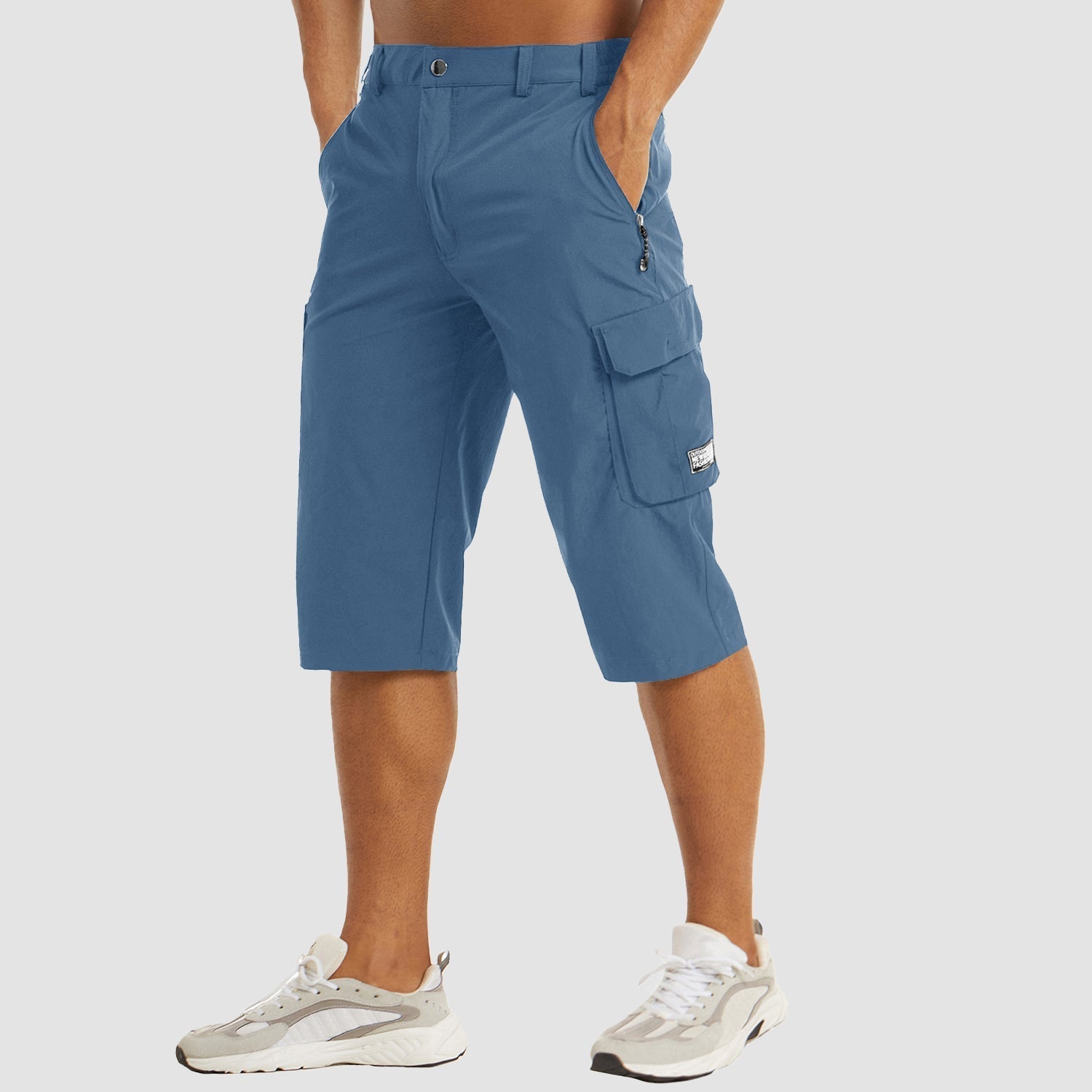 Men's Cargo Shorts Stretch Fabric Knee Length Multi Pocket Utility