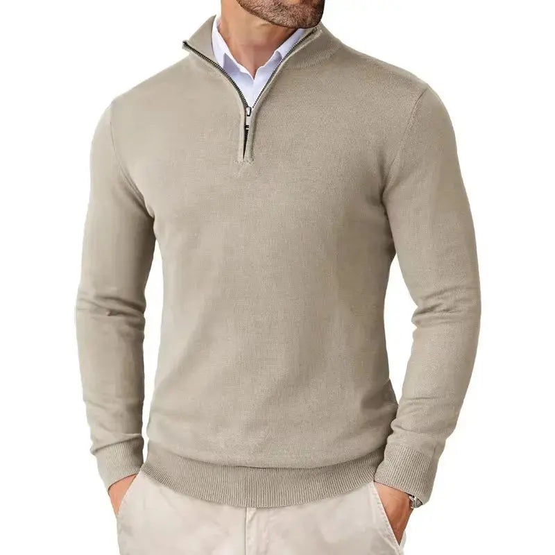 Alistair | Men's Classic Half-Zip Stand-Collar Jumper source image 10