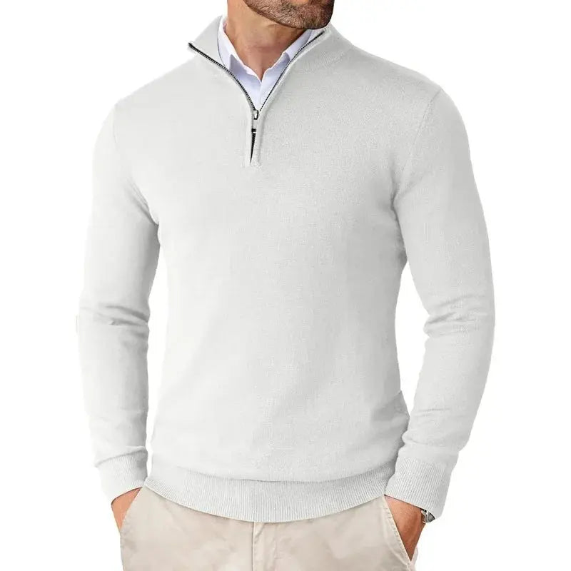 Alistair | Men's Classic Half-Zip Stand-Collar Jumper source image 3