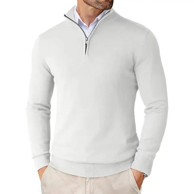 Alistair | Men's Classic Half-Zip Stand-Collar Jumper source image 6
