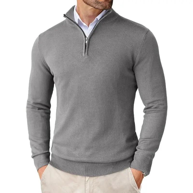 Alistair | Men's Classic Half-Zip Stand-Collar Jumper source image 7