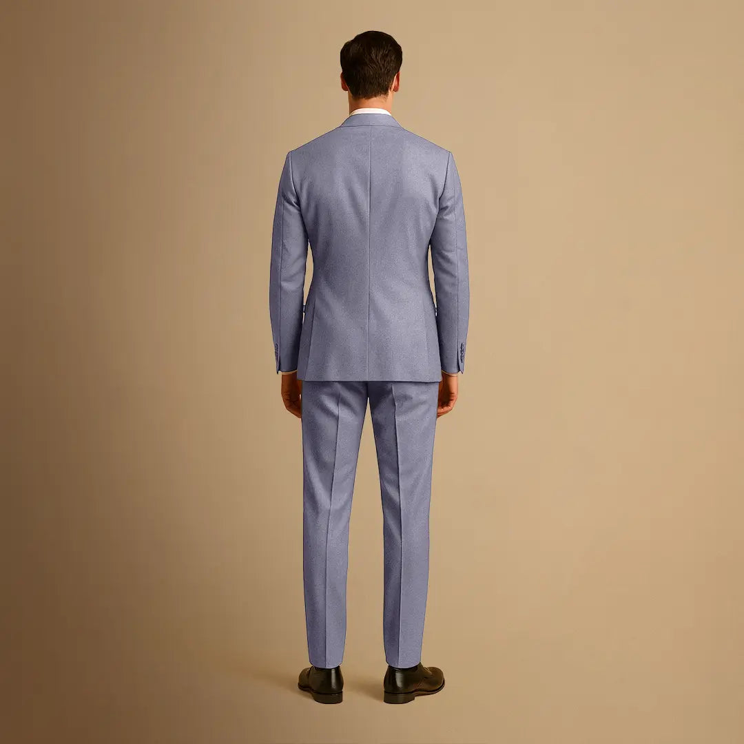 Men's Two Piece Suit Woven Fabric Notch Lapel Two Button Slim Fit