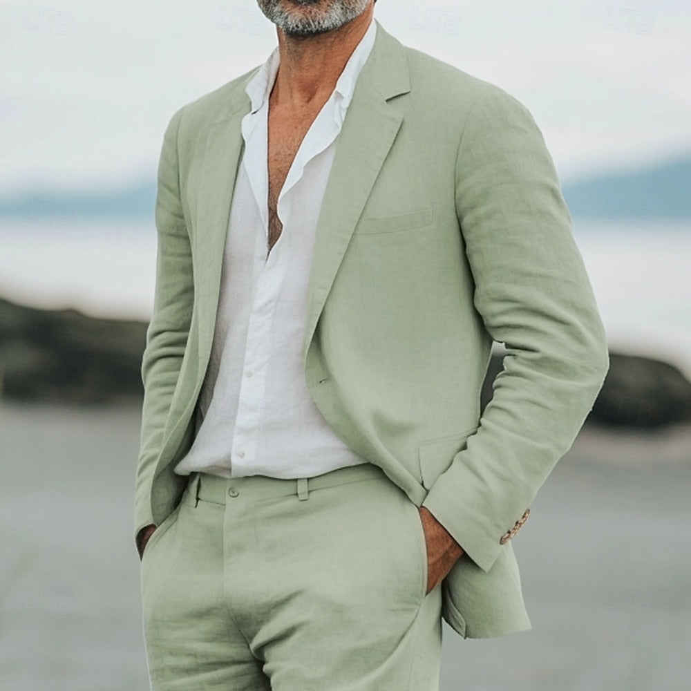 Suit Men's Woven Fabric Two Piece Design