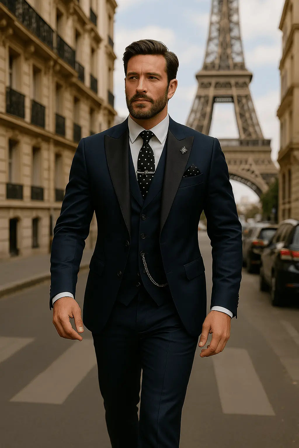 Men's Three Piece Suit Woven Fabric Peak Lapel Slim Fit Evening