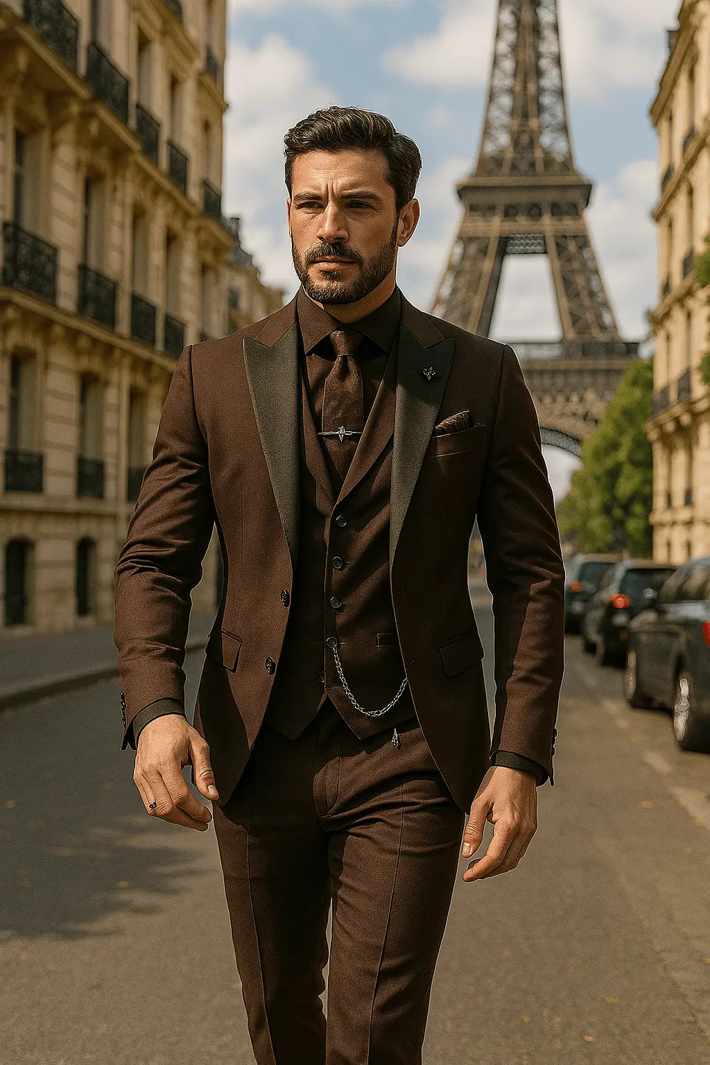 Men's Three Piece Suit Woven Fabric Peak Lapel Slim Fit Evening