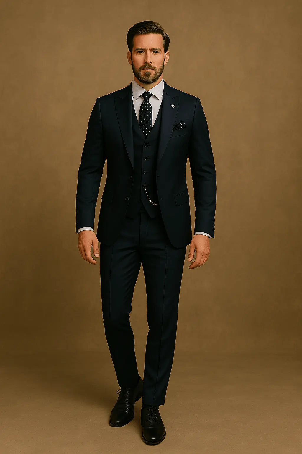 Men's Three Piece Suit Woven Fabric Peak Lapel Slim Fit Evening
