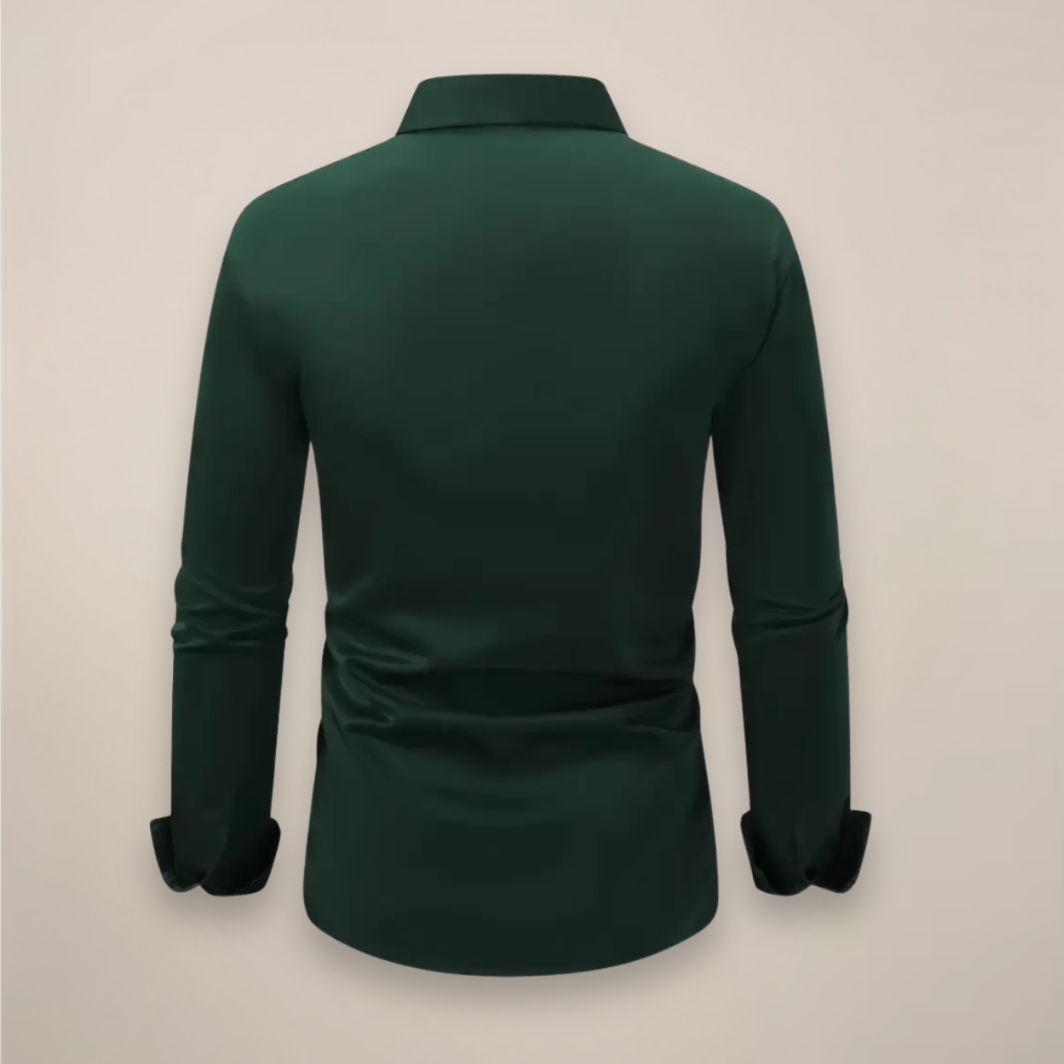 Long Sleeve Dress Shirt Men Notched Collar Button Placket Regular Fit