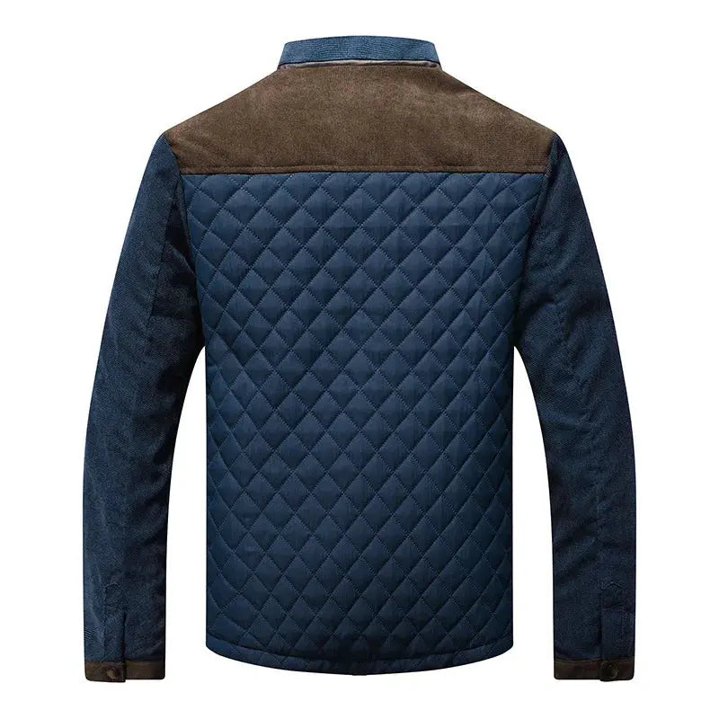 Ellis | Men's Quilted Stand-Collar Contrast-Panel Jacket