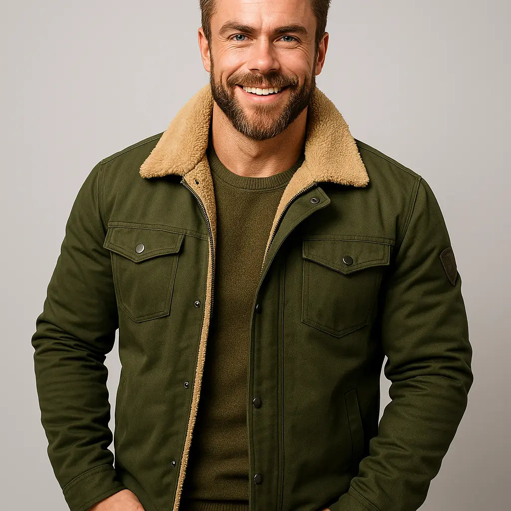 Alden | Men's Shearling-Collar Lined Winter Jacket