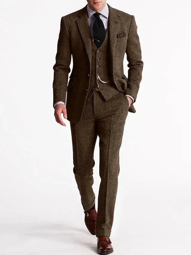 Ambrose | Men's Classic Tweed Three-Piece Tailored Suit