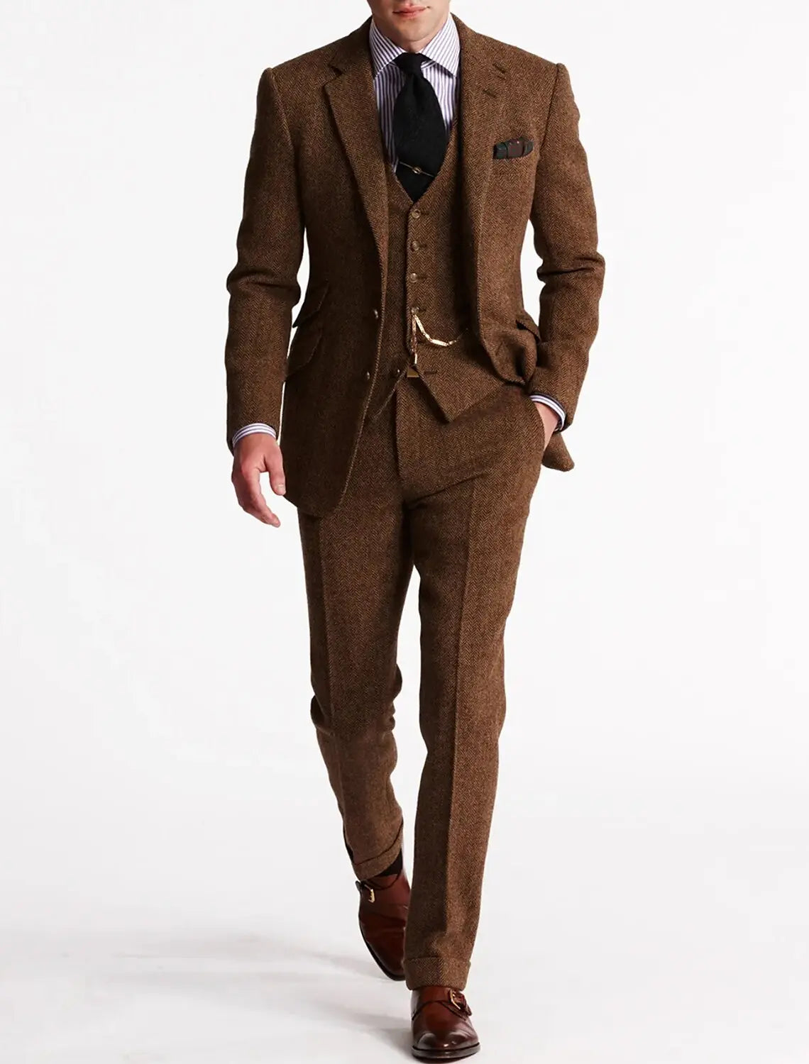 Ambrose | Men's Classic Tweed Three-Piece Tailored Suit