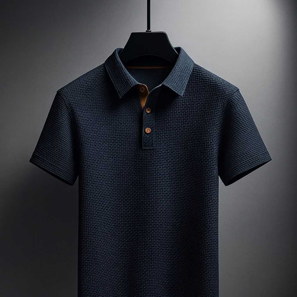 Dumain / Men’s Short Sleeve Polo Shirt with Textured Knit