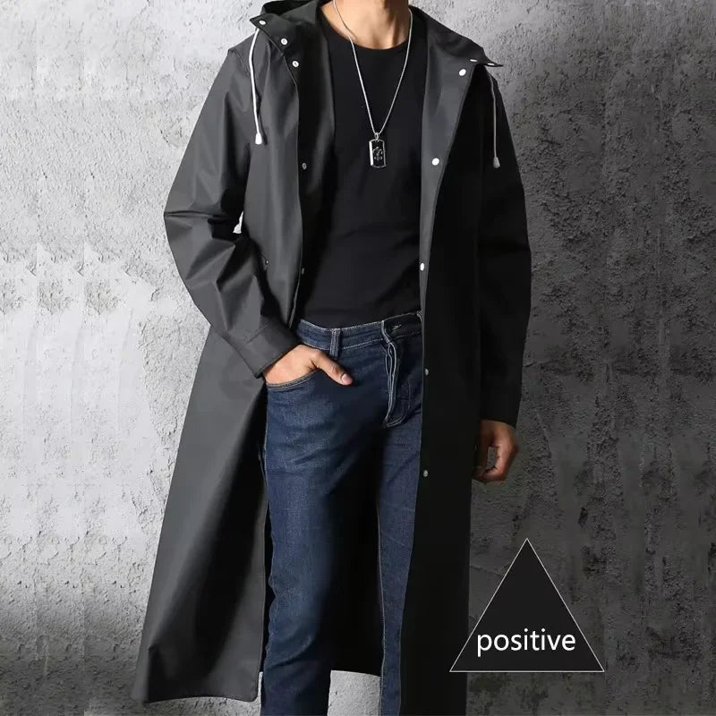 Men's Raincoat Waterproof EVA Hooded Lightweight