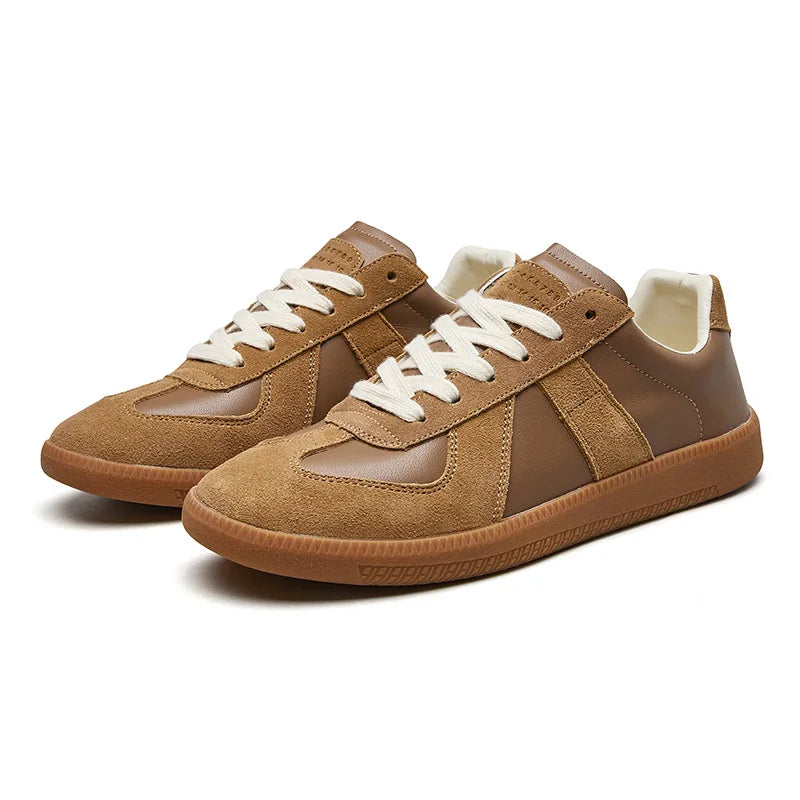 Stellan | Men's Retro Panelled Lace-Up Low-Top Trainers source image 2