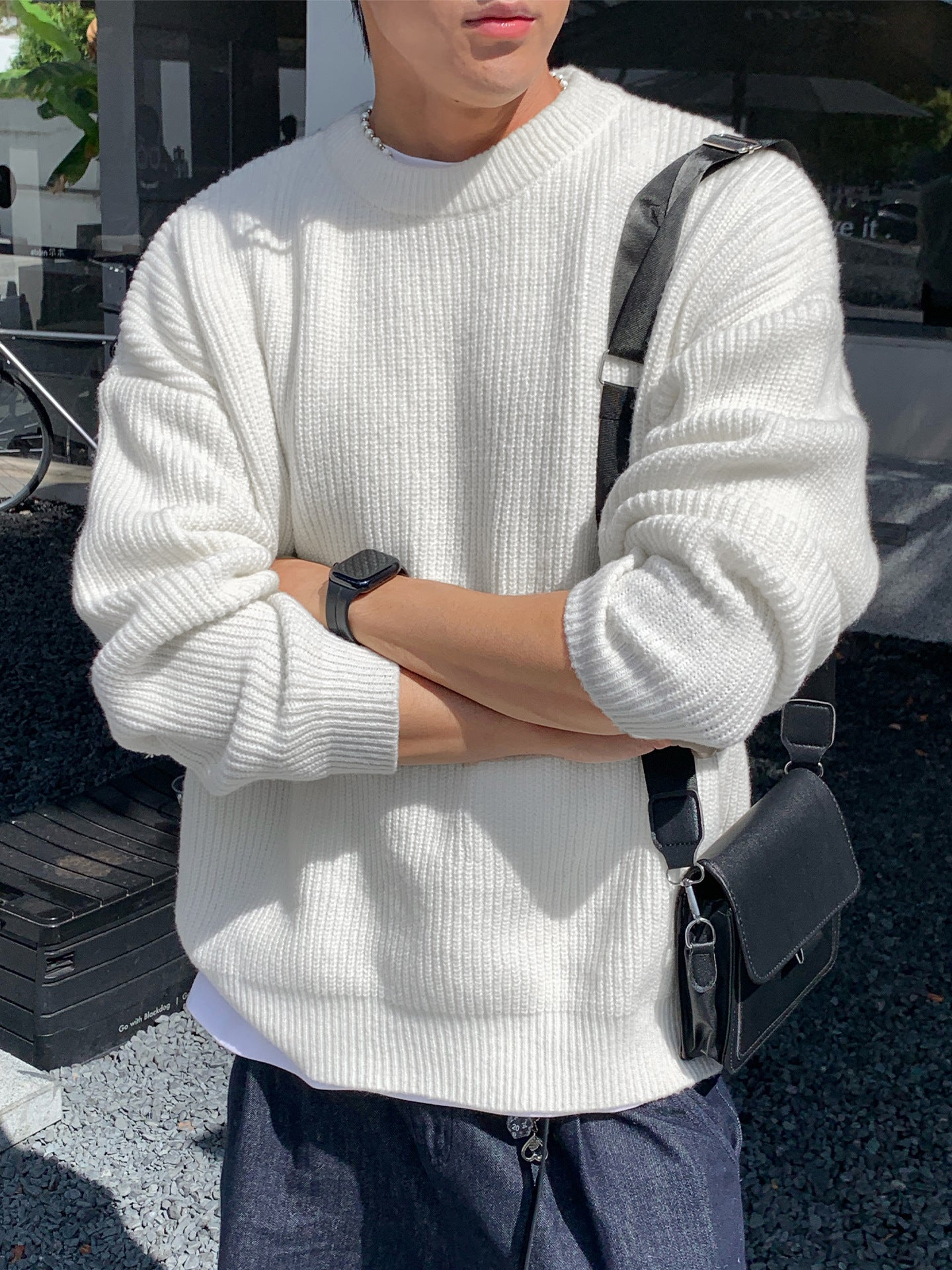 Lior / Ribbed Crewneck Knit Sweater