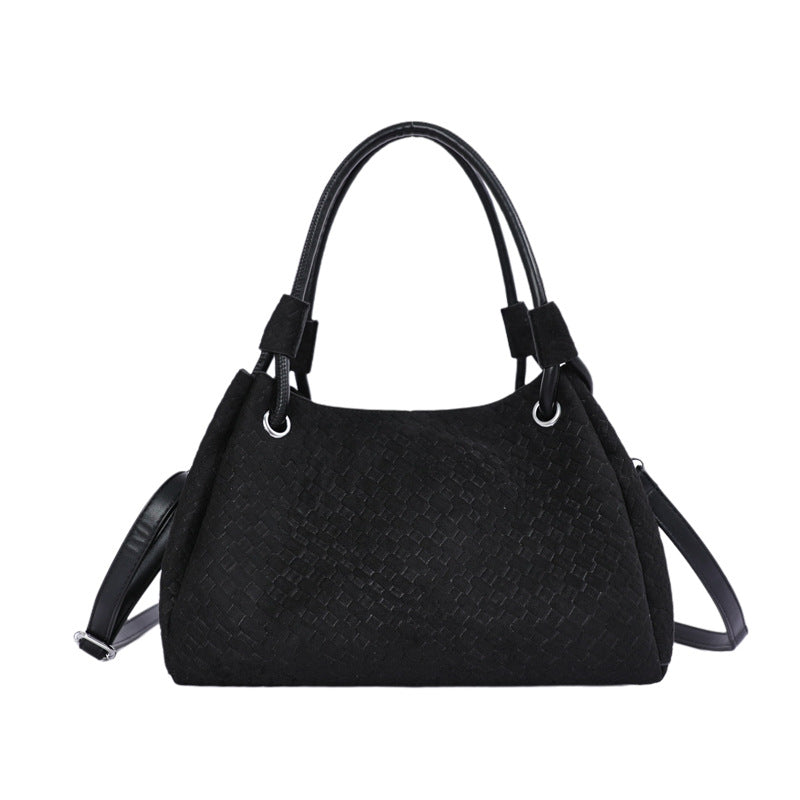 Women's Slouchy Hobo Hand Bag, Woven-Texture Tote, Adjustable Strap