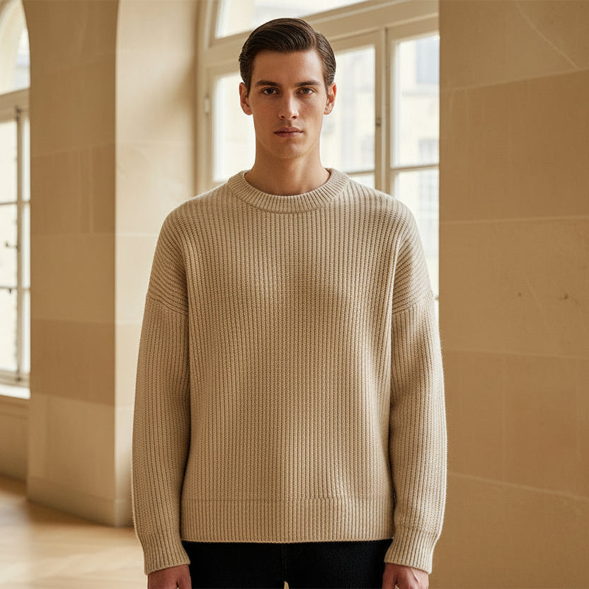 Lior / Ribbed Crewneck Knit Sweater