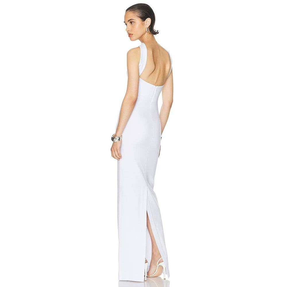 Aureline / Halter Neck Slim Fit Maxi Dress