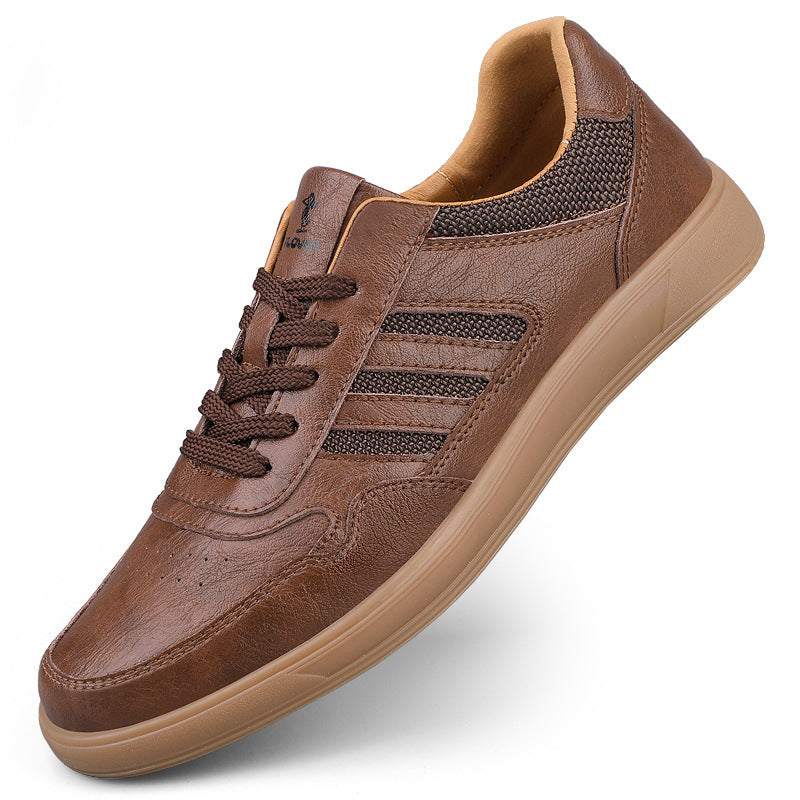 Men's Nubuck Leather Sneakers Low Top Lace Up