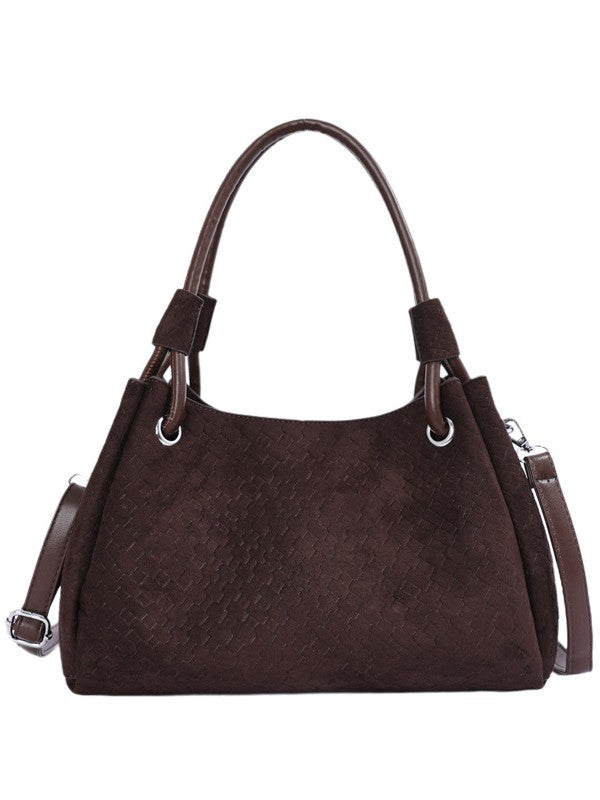 Women's Slouchy Hobo Hand Bag, Woven-Texture Tote, Adjustable Strap