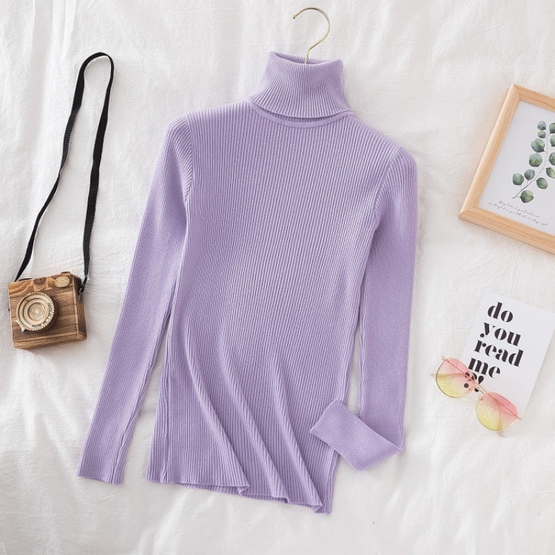 Women's Turtleneck Sweater Slim Fit Long Sleeve