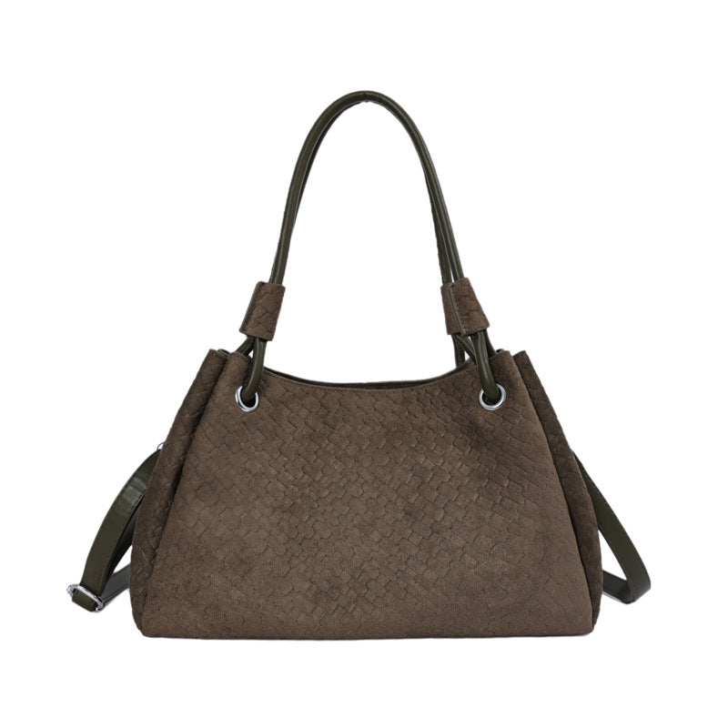 Women's Slouchy Hobo Hand Bag, Woven-Texture Tote, Adjustable Strap