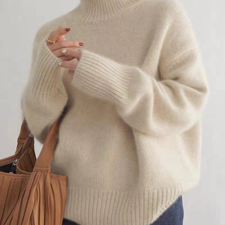 Iliana / Relaxed Knit Turtleneck Sweater High-Neck Pullover