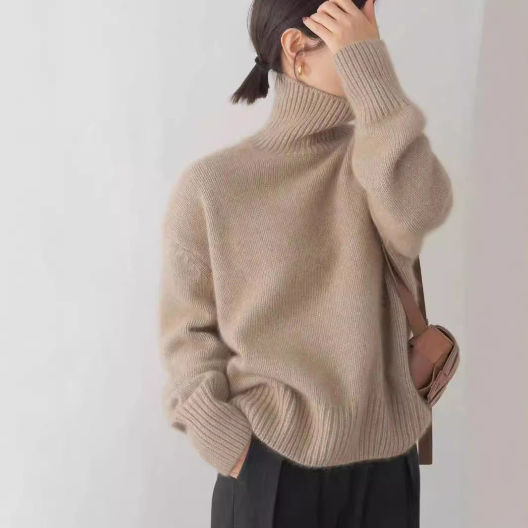 Iliana / Relaxed Knit Turtleneck Sweater High-Neck Pullover